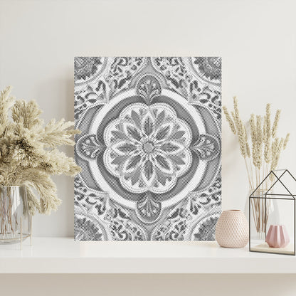 Goldgrünes Mandala – Punktmalerei