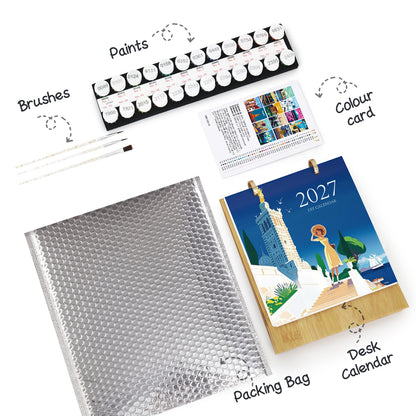 Weltreise-Edition – 2027 Malen nach Zahlen Tischkalender