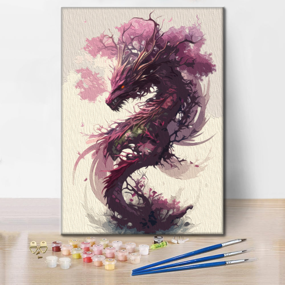 Dragón Sakura - Pintar por números