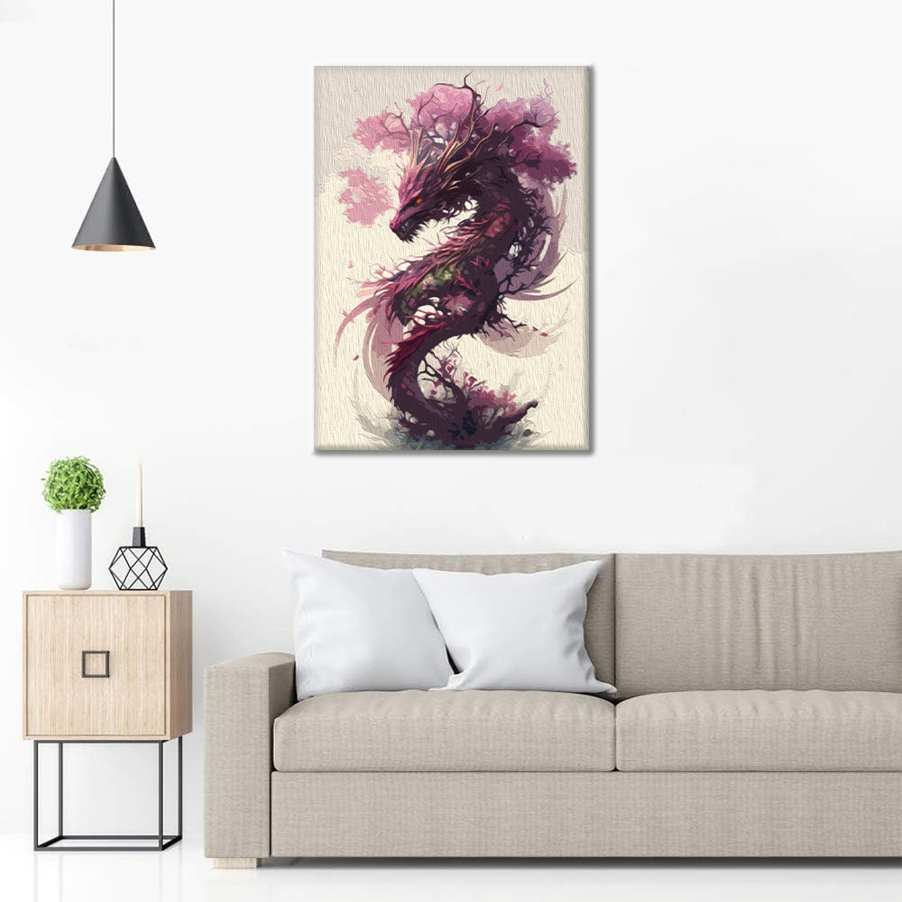 Dragón Sakura - Pintar por números
