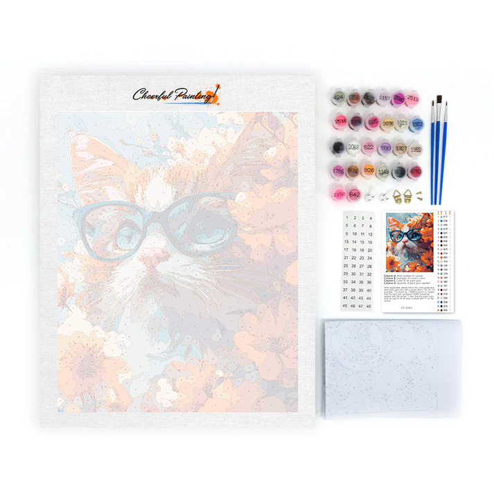 Gato con gafas – pintar por números