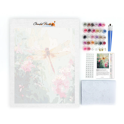 Libelle und Blumen – Malen nach Zahlen