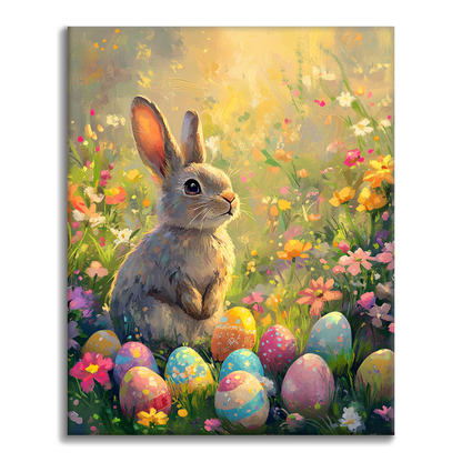 Hase im Garten - Malen nach Zahlen