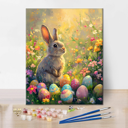 Hase im Garten - Malen nach Zahlen