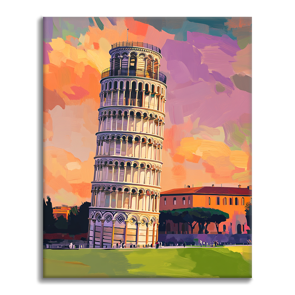Schiefer Turm von Pisa - Malen nach Zahlen