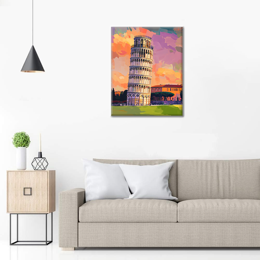 Schiefer Turm von Pisa - Malen nach Zahlen