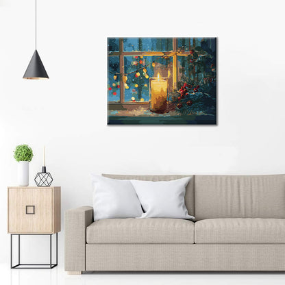 Weihnachtliches Kerzenlicht – Malen nach Zahlen