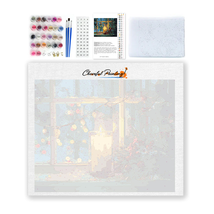 Weihnachtliches Kerzenlicht – Malen nach Zahlen