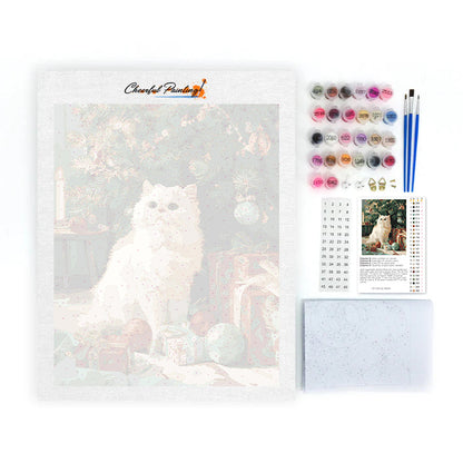 Weihnachtskatze – Malen nach Zahlen