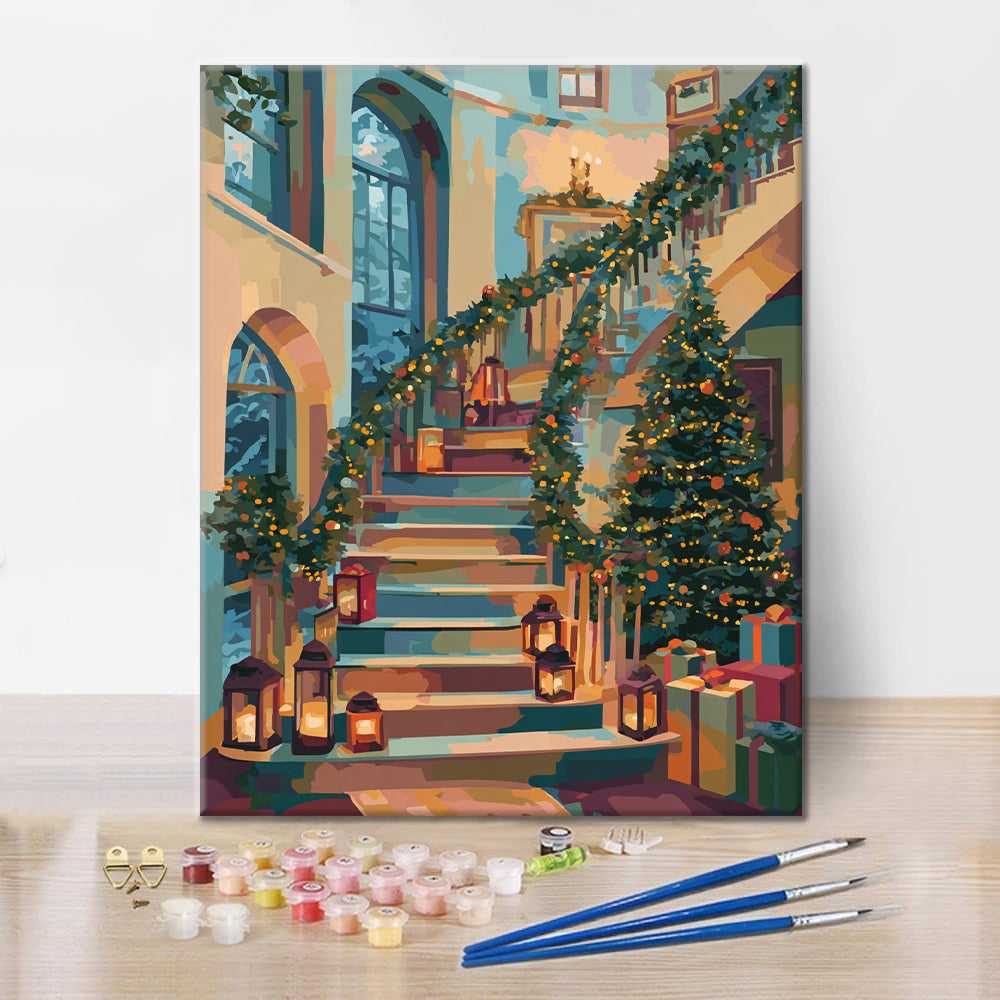 Weihnachtshütte – Malen nach Zahlen