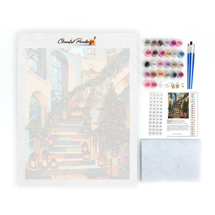 Weihnachtshütte – Malen nach Zahlen