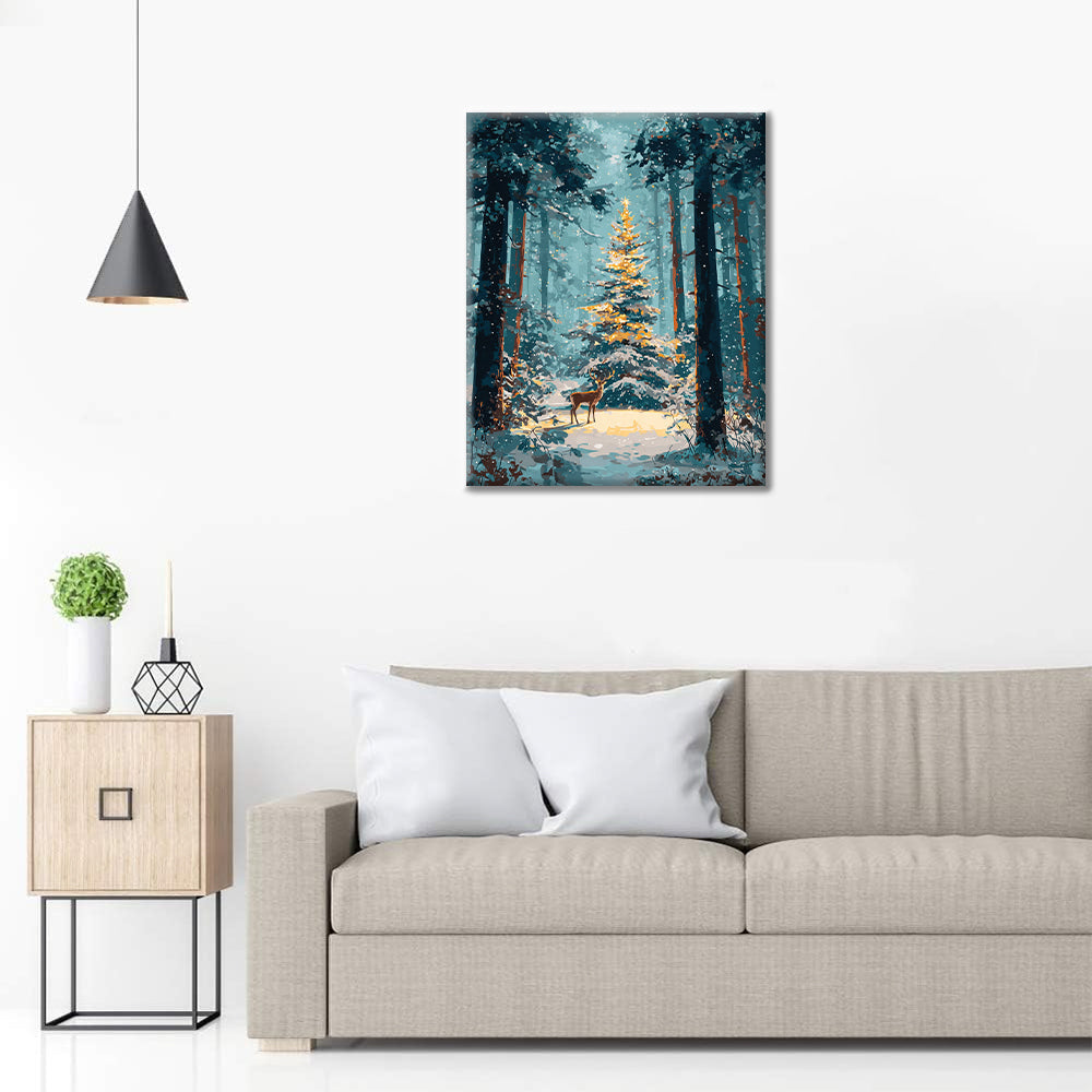 Weihnachtswald – Malen nach Zahlen