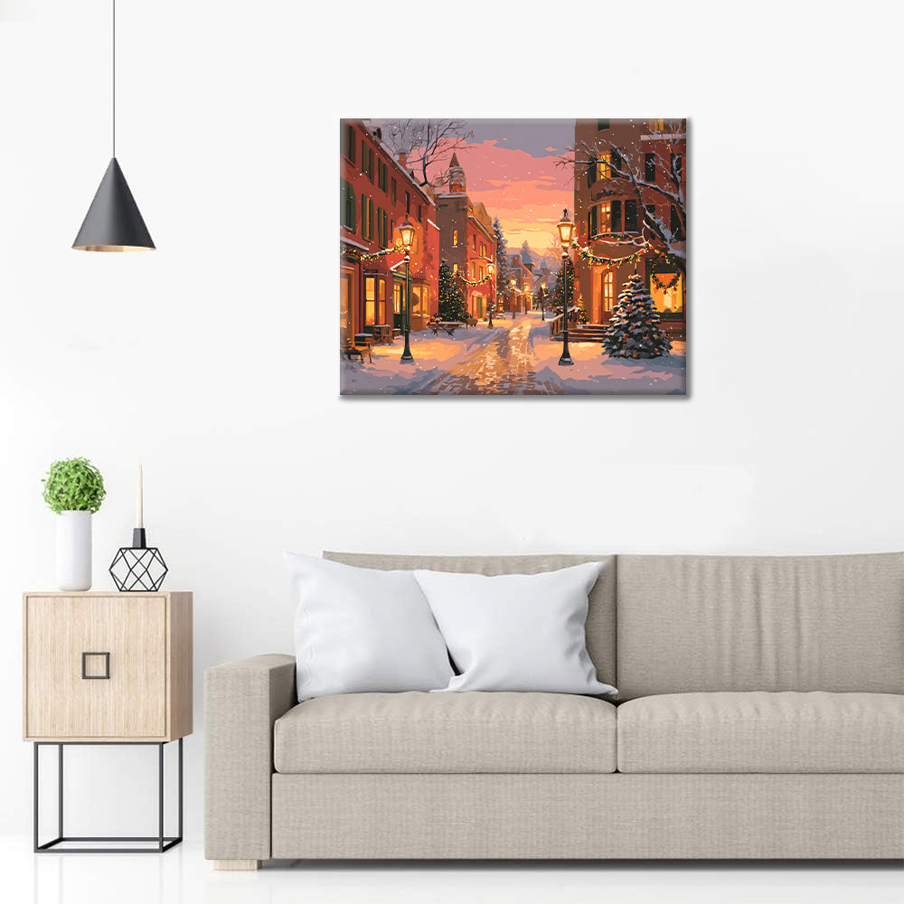 Weihnachtsstraße – Malen nach Zahlen