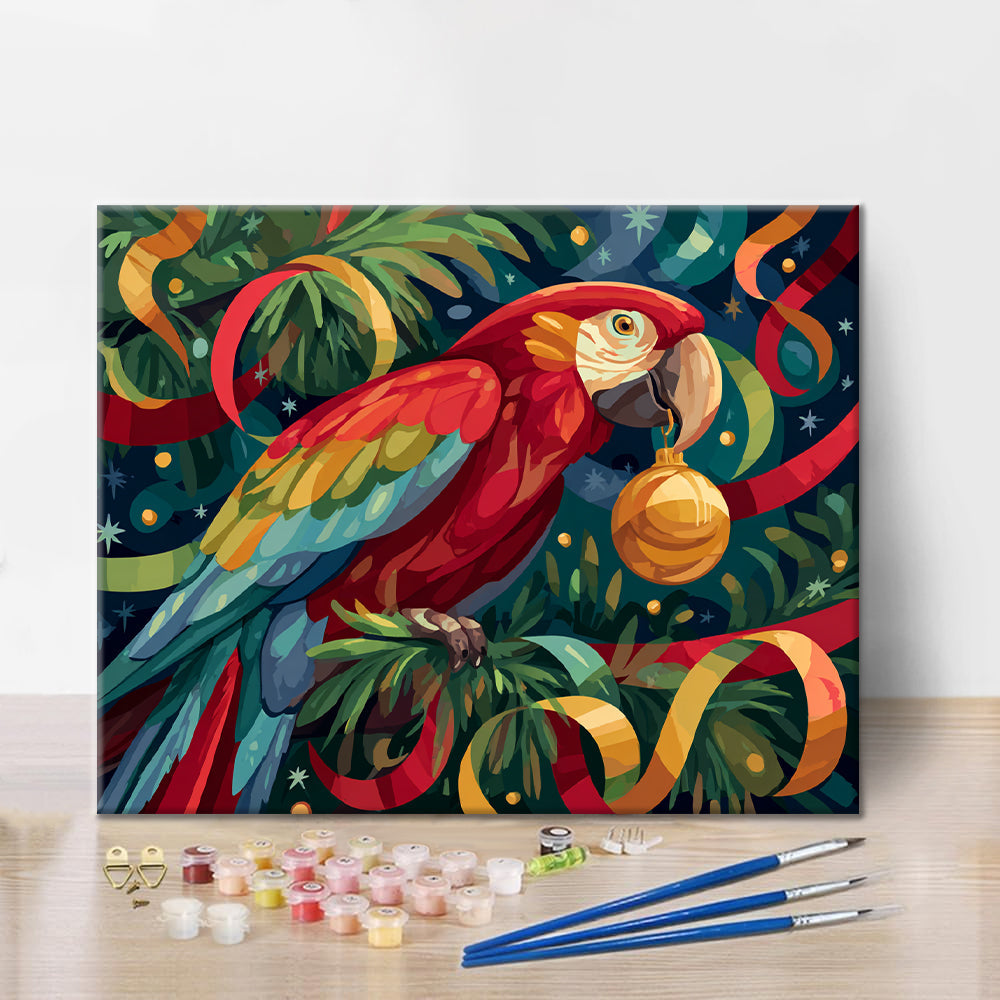 Festlicher Papagei – Malen nach Zahlen