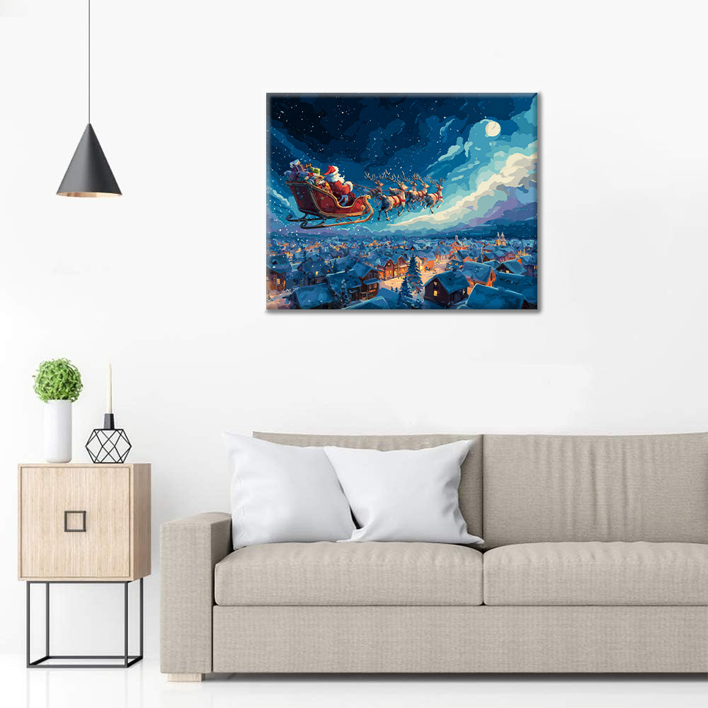 Mitternachts-Schlittenfahrt – Malen nach Zahlen