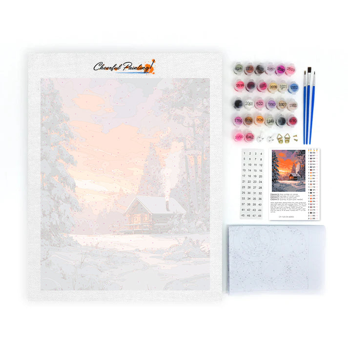 Winterhütte – Malen nach Zahlen