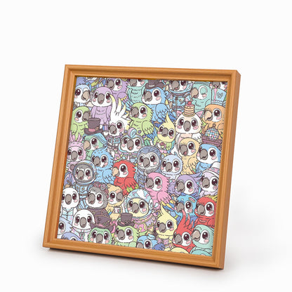 Wellensittich - Ausmalpuzzle aus Holz