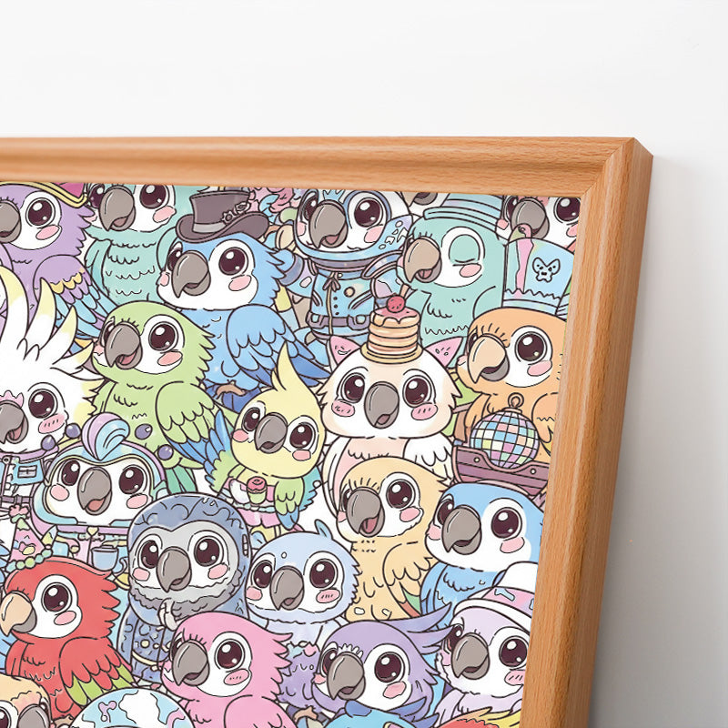 Wellensittich - Ausmalpuzzle aus Holz