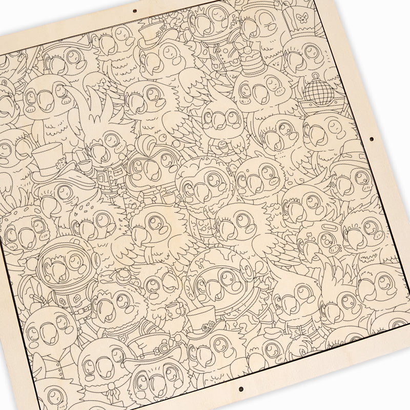 Wellensittich - Ausmalpuzzle aus Holz