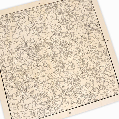 Wellensittich - Ausmalpuzzle aus Holz