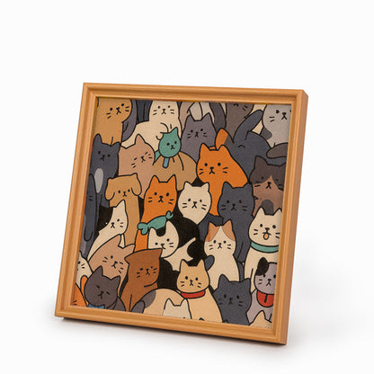 Katzen II – Ausmalpuzzle aus Holz