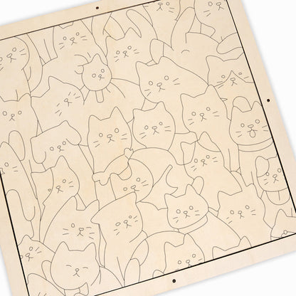 Katzen II – Ausmalpuzzle aus Holz