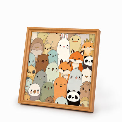 Kuscheltiere – Ausmalpuzzle aus Holz