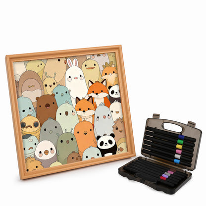 Kuscheltiere – Ausmalpuzzle aus Holz