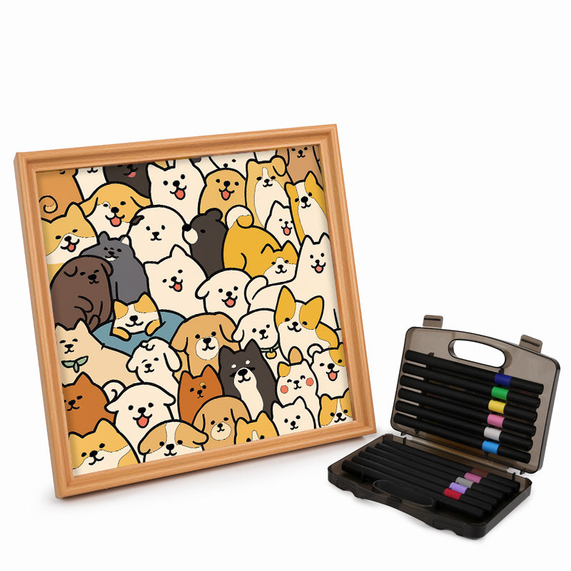 Hunde – Ausmalpuzzle aus Holz