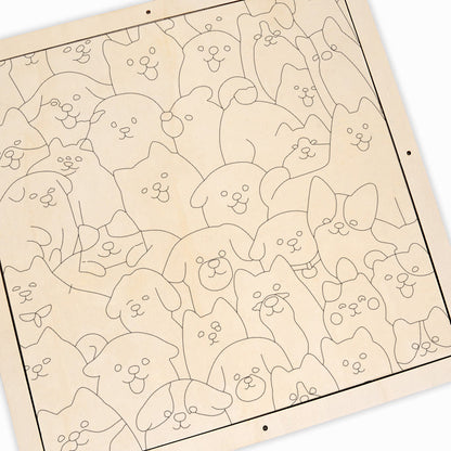 Hunde – Ausmalpuzzle aus Holz