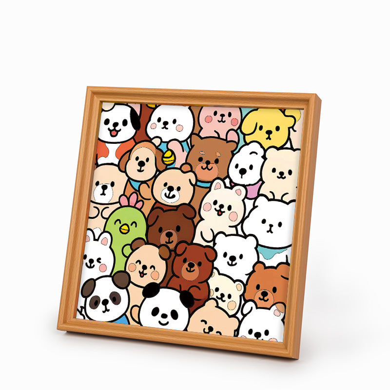 Waldgefährten – Ausmalpuzzle aus Holz