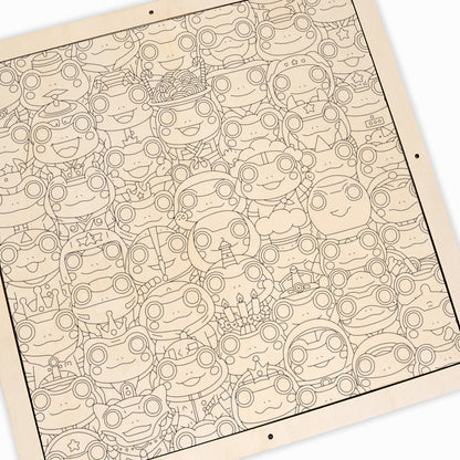 Frosch - Ausmalpuzzle aus Holz