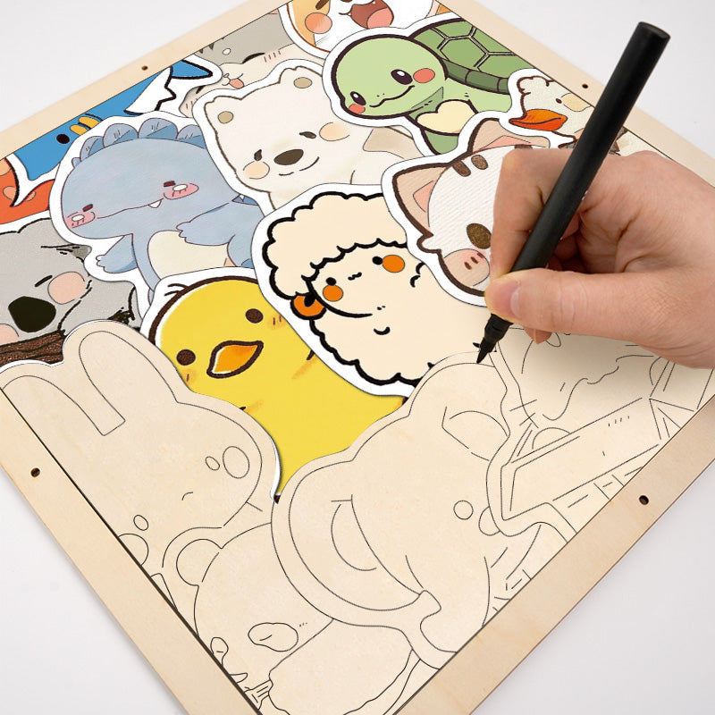 Fellnase-Treffen – Ausmalpuzzle aus Holz