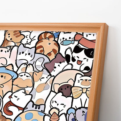 Faule Katzen – Ausmalpuzzle aus Holz