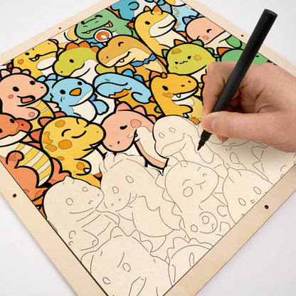 Kleiner Drache – Ausmalpuzzle aus Holz