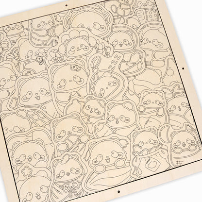 Panda II – Ausmalpuzzle aus Holz