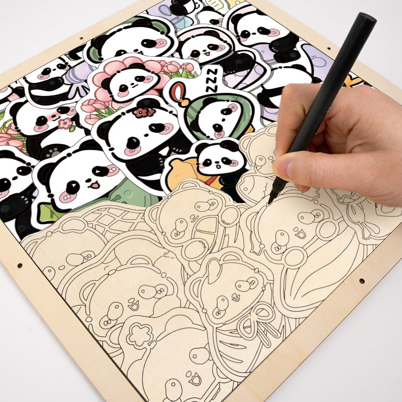 Panda II – Ausmalpuzzle aus Holz