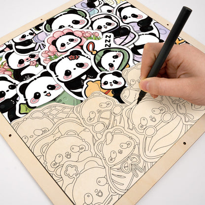 Panda II – Ausmalpuzzle aus Holz