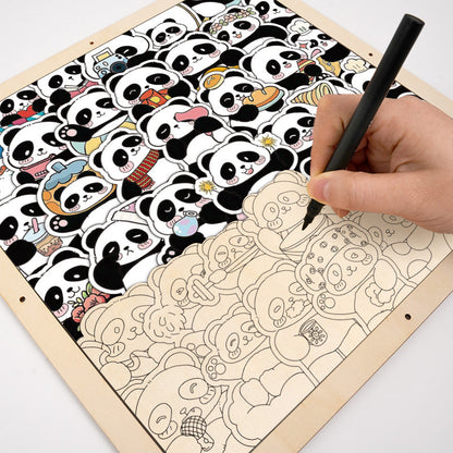 Panda III – Ausmalpuzzle aus Holz