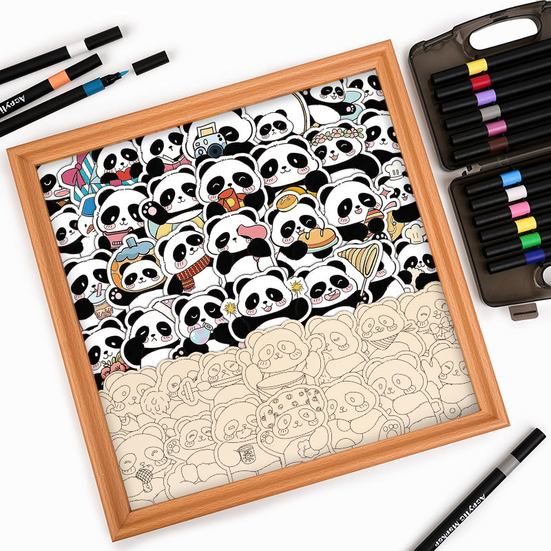 Panda III – Ausmalpuzzle aus Holz