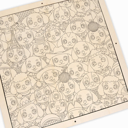 Welpe - Ausmalpuzzle aus Holz