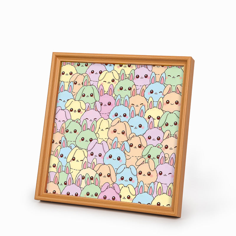 Kaninchen – Ausmalpuzzle aus Holz