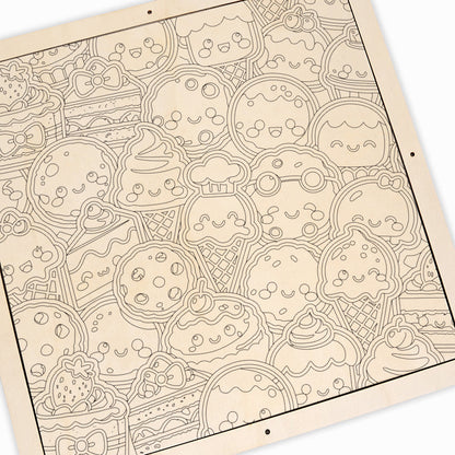 Süße Leckereien – Ausmalpuzzle aus Holz