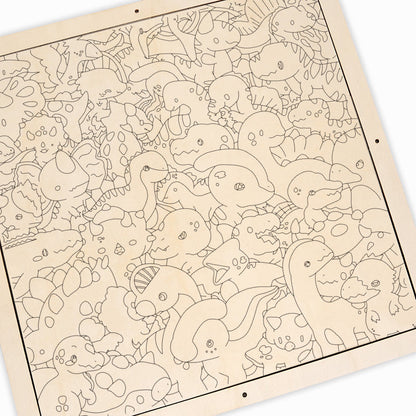 Kleiner Dinosaurier – Ausmalpuzzle aus Holz