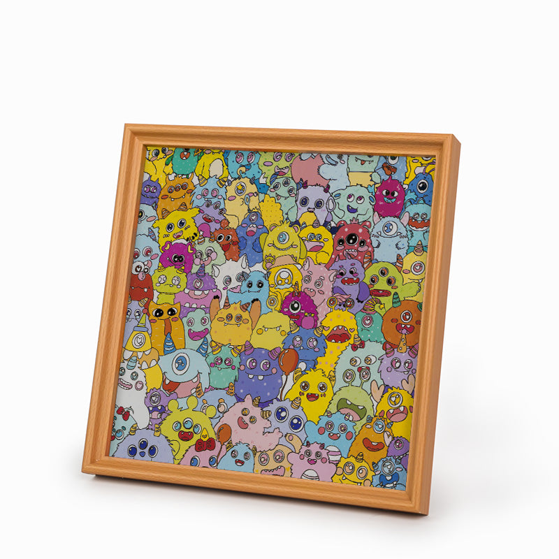 Kleines Monster – Ausmalpuzzle aus Holz