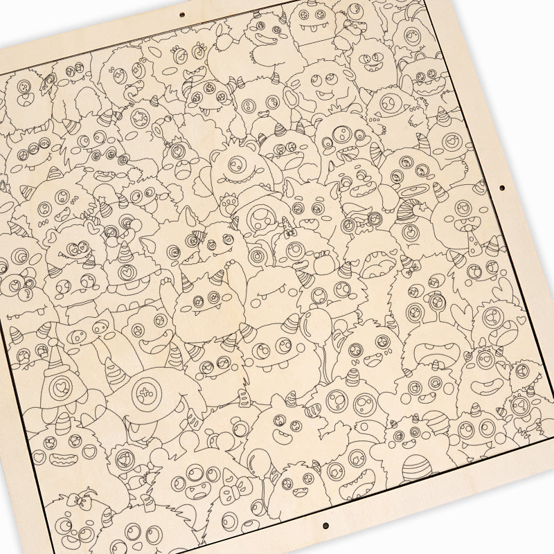 Kleines Monster – Ausmalpuzzle aus Holz