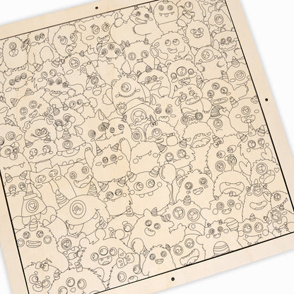 Kleines Monster – Ausmalpuzzle aus Holz