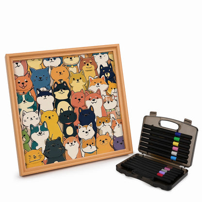 Shiba Inu – Ausmalpuzzle aus Holz