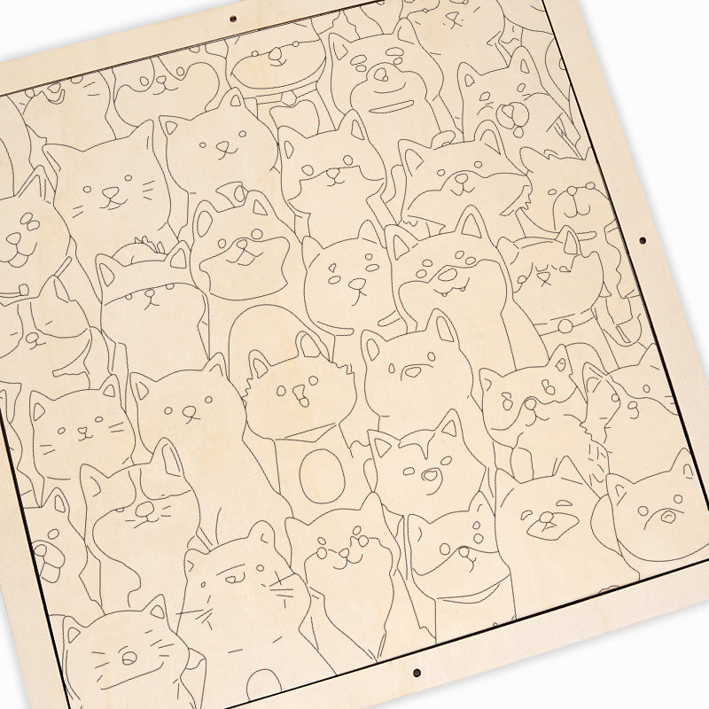 Shiba Inu – Ausmalpuzzle aus Holz