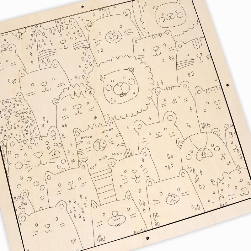 Tierparadies - Ausmalpuzzle aus Holz